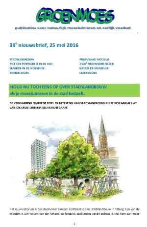Stadslandbouw - Groenmoes Nieuwsbrief Mei 2016 - cover