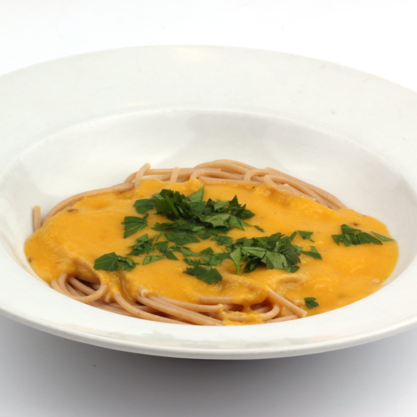 pasta met saus van butternut squash