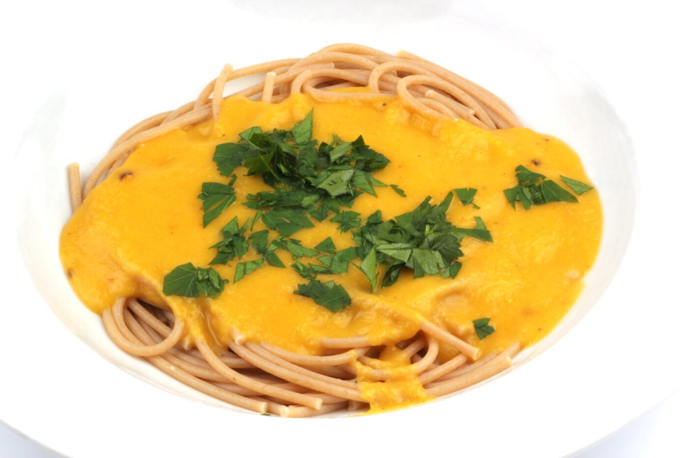 pasta met saus van butternut squash