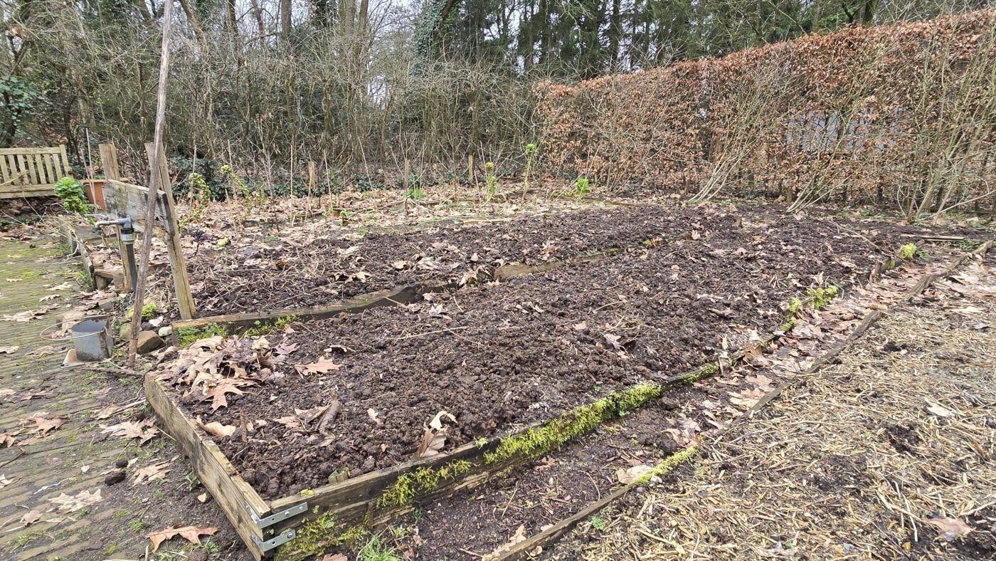 maart in de tuin moestuin