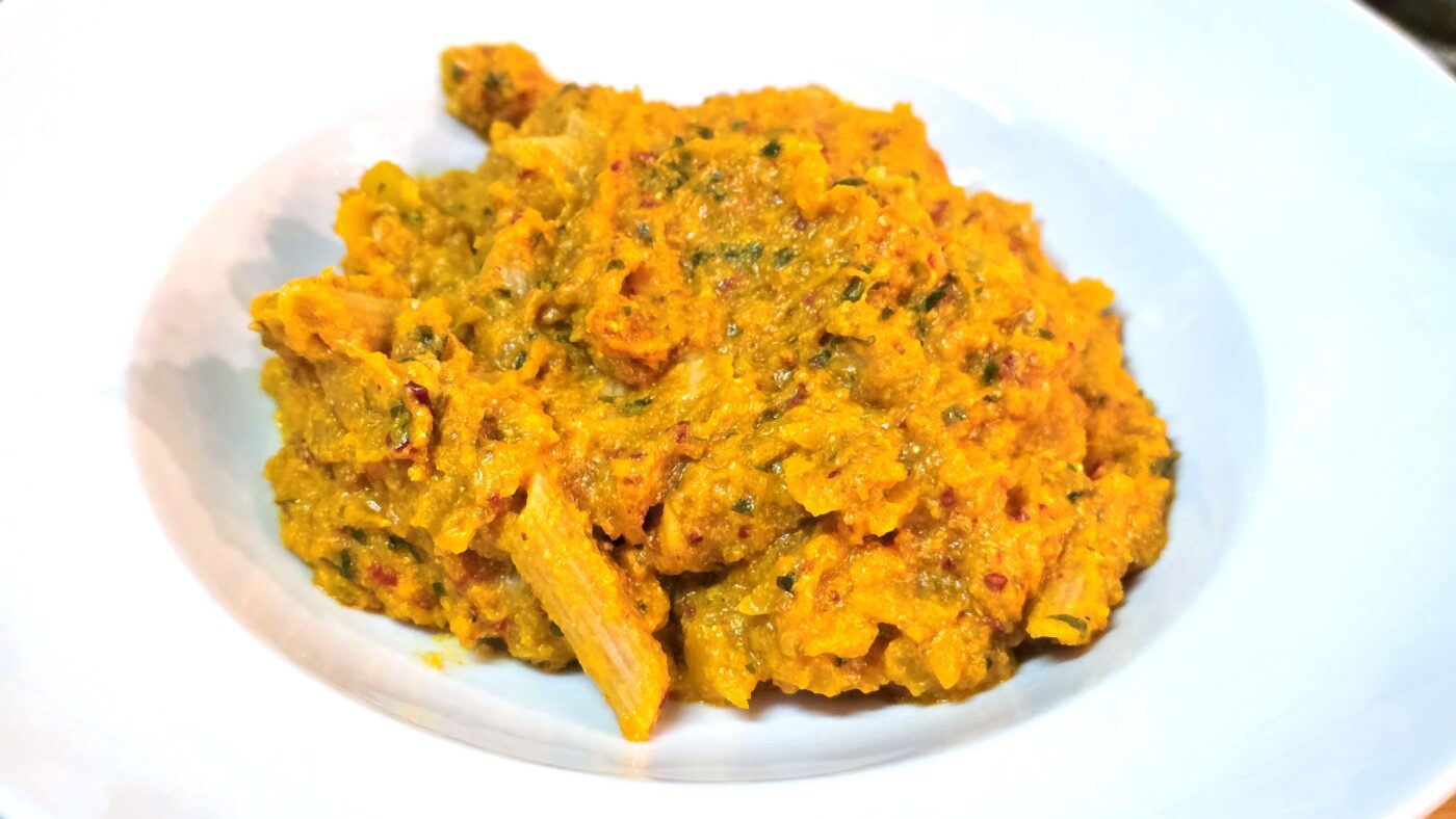 Pasta met pompoen en nduja