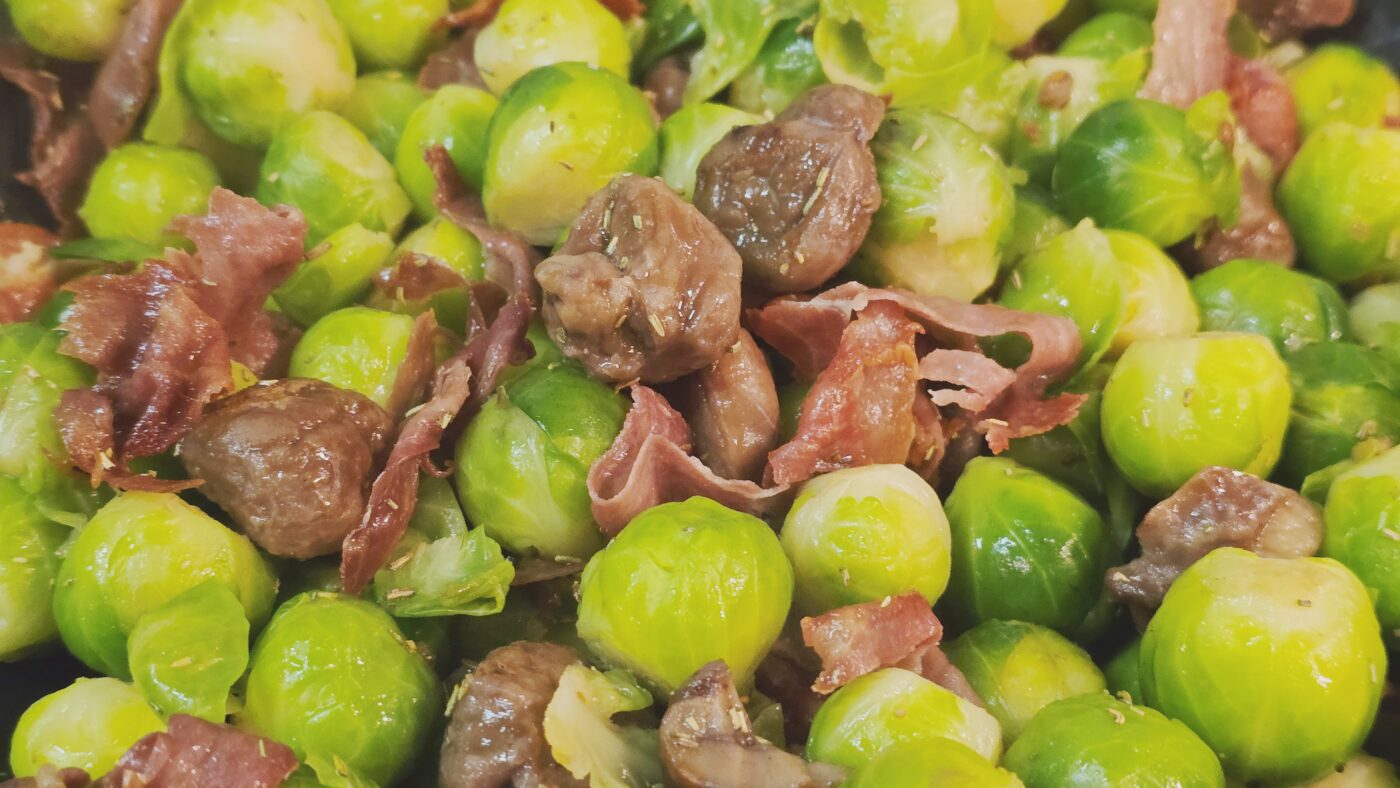 spruitjes kastanjes ham