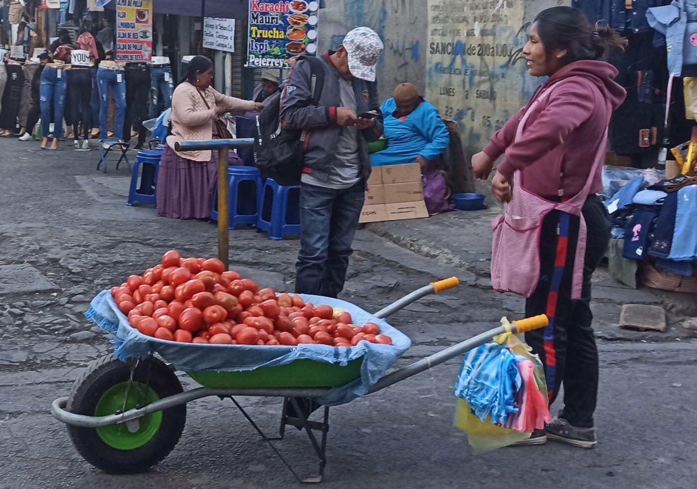 Tomaten ambulante verkoop Bolivia