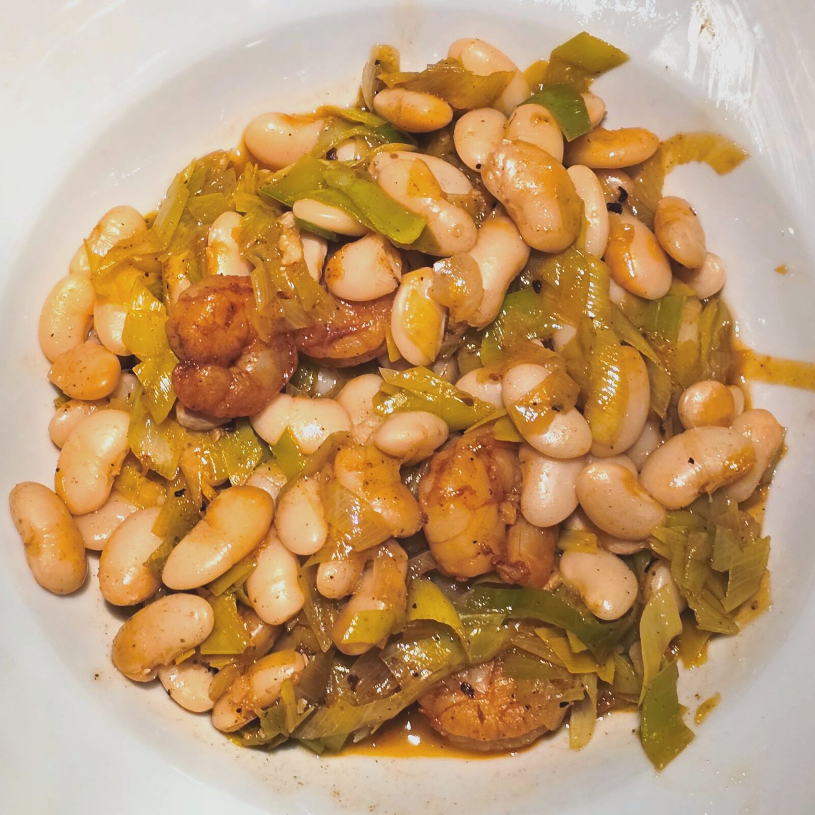 witte bonen garnalen citroen