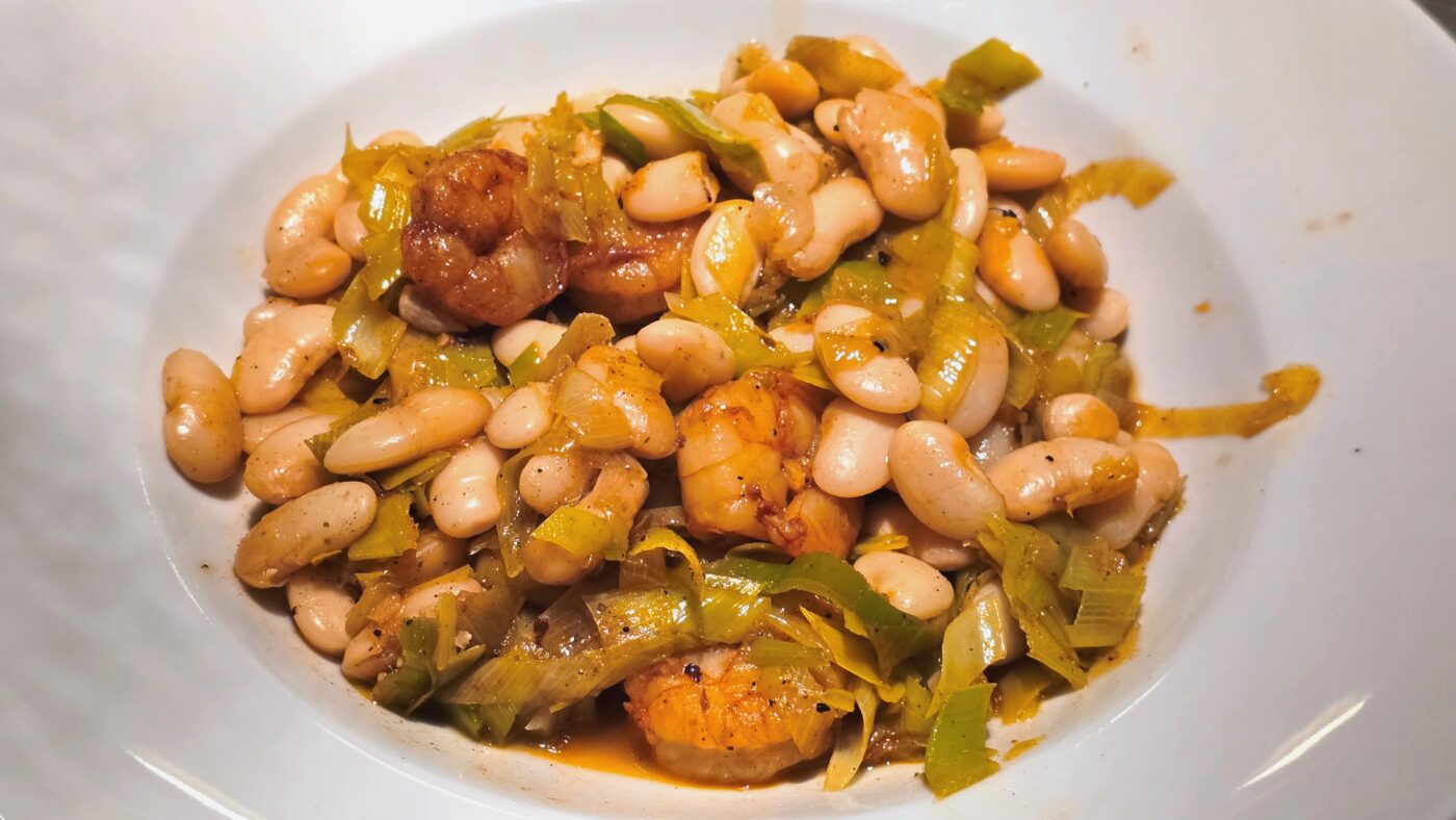 witte bonen garnalen citroen