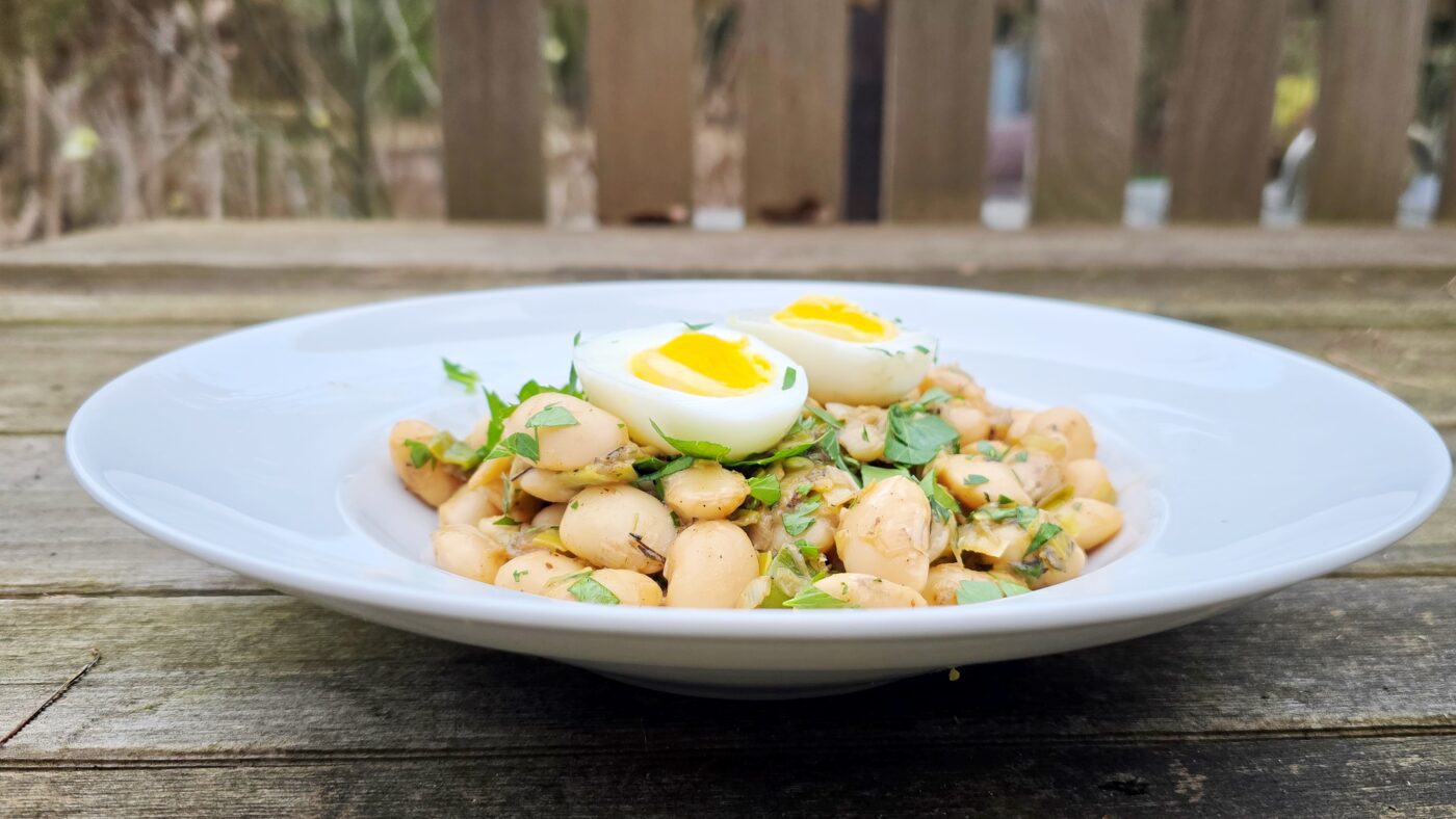 prei witte bonen miso